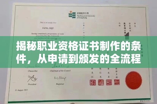 青山揭秘职业资格证书制作的条件，从申请到颁发的全流程解析